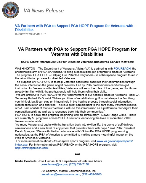 VA News Release- 03-08-16