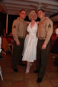 Left to Right Sgt Patrick Doody, "Marilyn", A.K.A. Camille Terry and Sgt William Alvarez